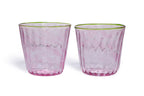 A SET OF TEN PINK GLASS TUMBLERS