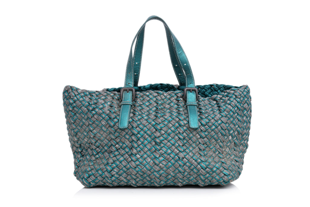 BOTTEGA VENETTA - A METALLIC INTRECCIATO CESTA TOTE BAG