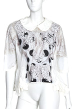 COMME DES GARÇONS - A POLKA DOT AND LACE PRINT BLOUSE, 2017