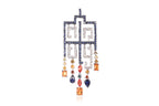 A GEOMETRIC MULTI-COLOUR SAPPHIRE AND DIAMOND PENDANT