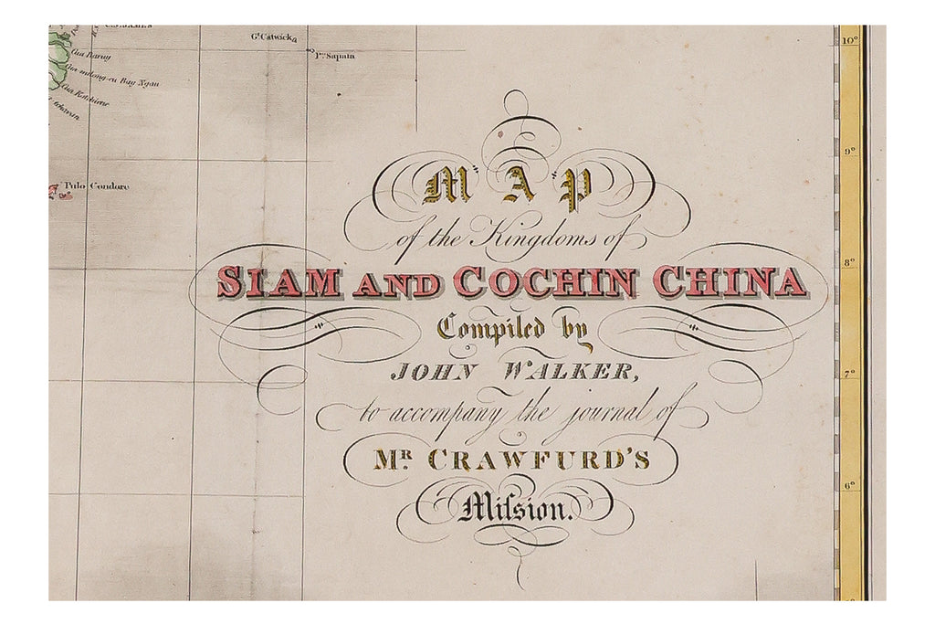 A MAP OF THE KINGDOMS OF SIAM AND COCHIN CHINA, JOHN WALKER, 1828