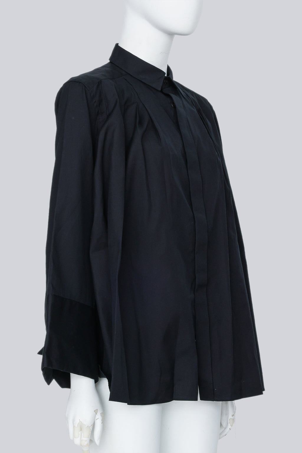 NOIR KEI NINOMIYA - A 2016 BLACK FLARED SLEEVE SHIRT