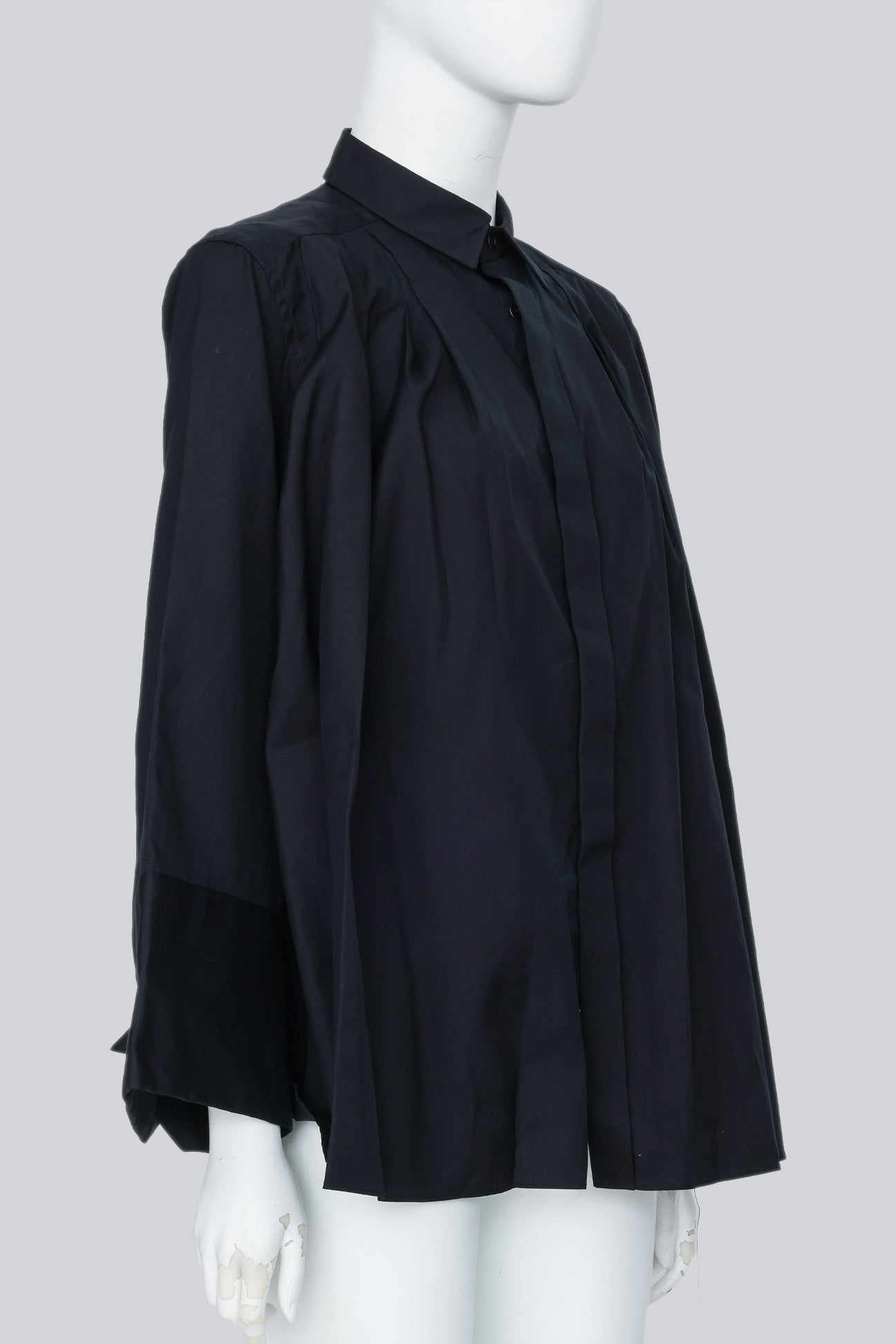 NOIR KEI NINOMIYA - A 2016 BLACK FLARED SLEEVE SHIRT