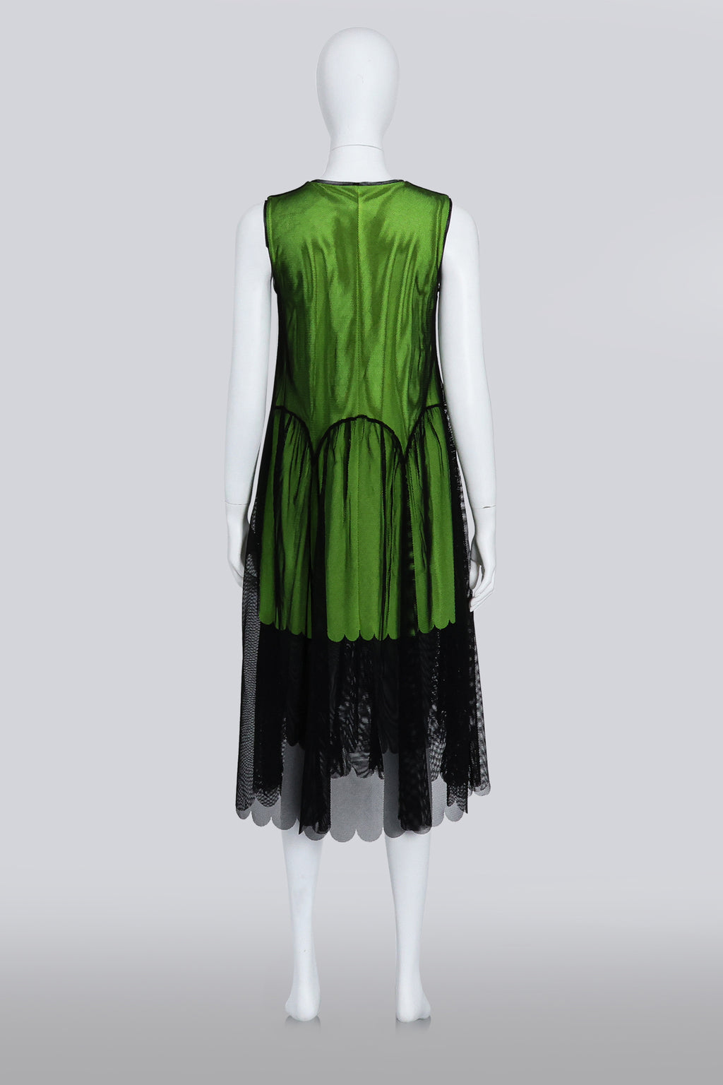 PASKAL - A NEON GREEN DRESS WITH BLACK MESH