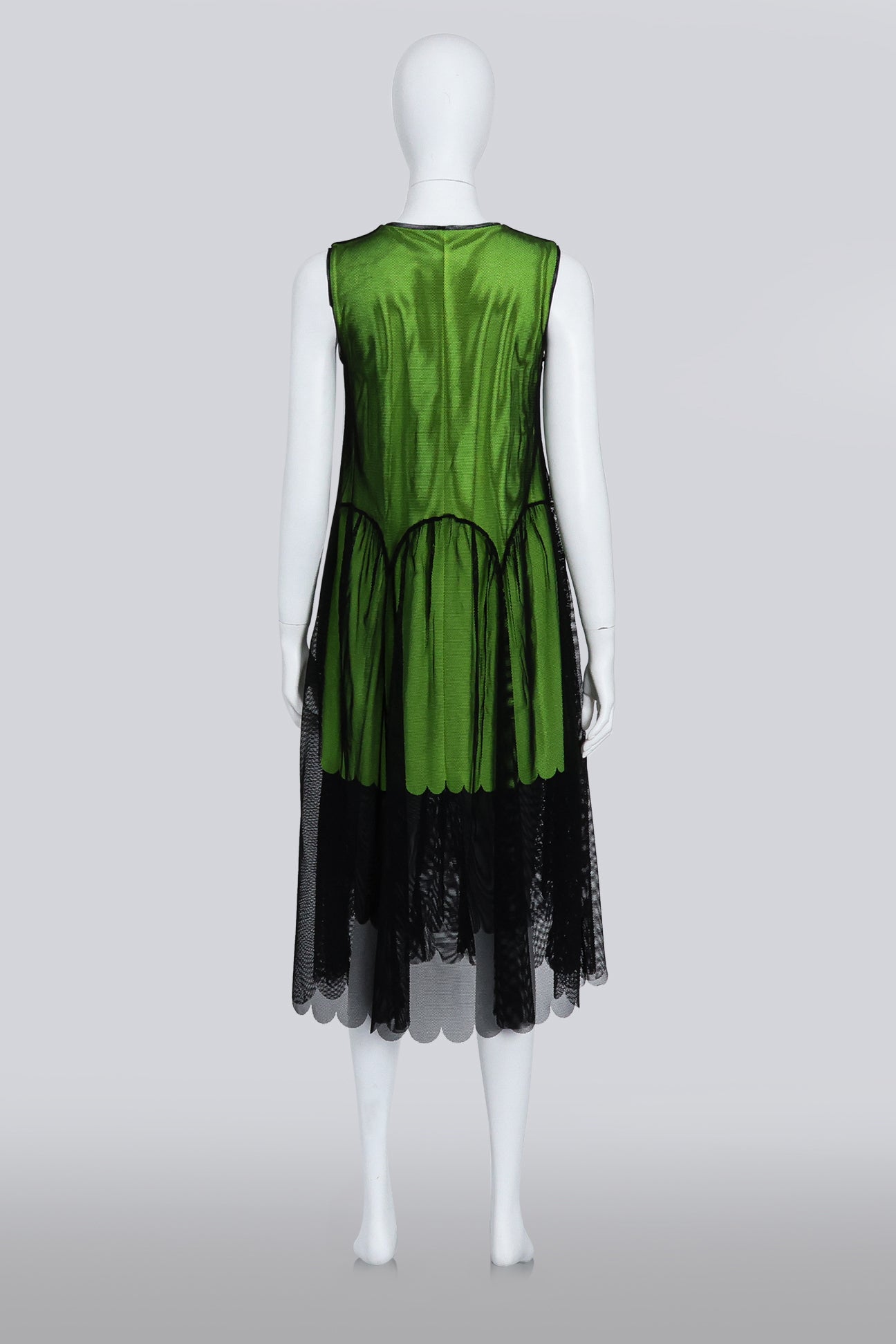 PASKAL - A NEON GREEN DRESS WITH BLACK MESH