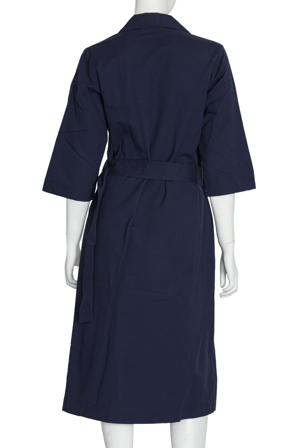 DRIES VAN NOTEN - A NAVY COAT WITH MATCHING BELT