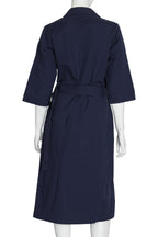 DRIES VAN NOTEN - A NAVY COAT WITH MATCHING BELT