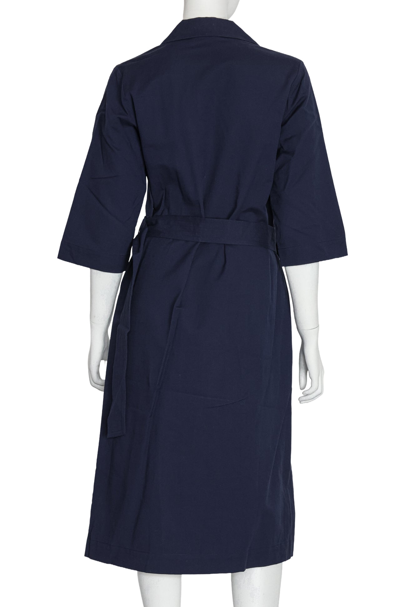 DRIES VAN NOTEN - A NAVY COAT WITH MATCHING BELT