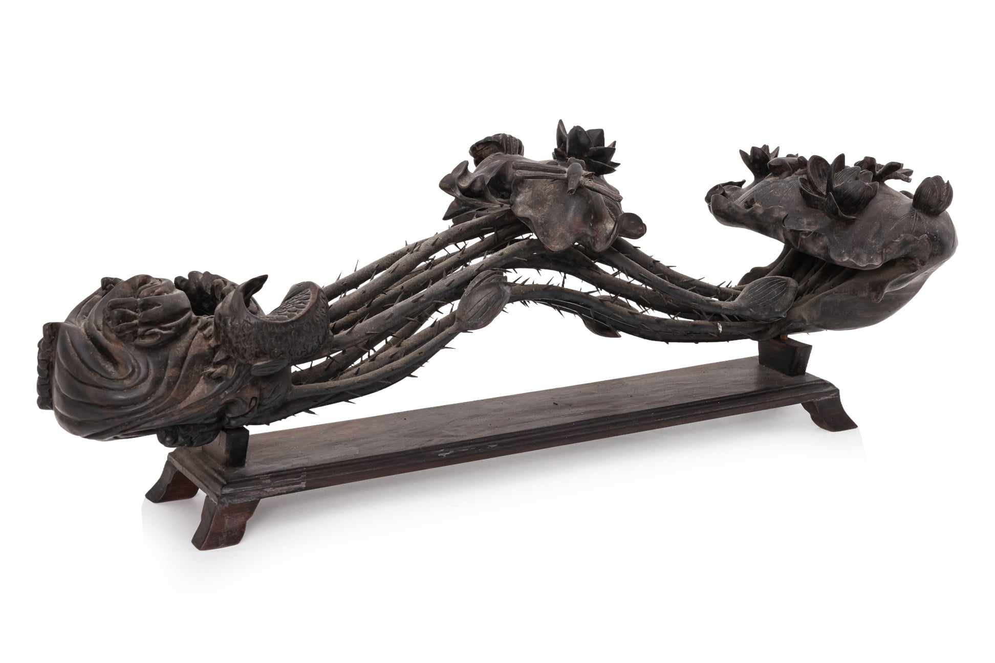 A CHINESE CARVED HARDWOOD RUYI SCEPTRE