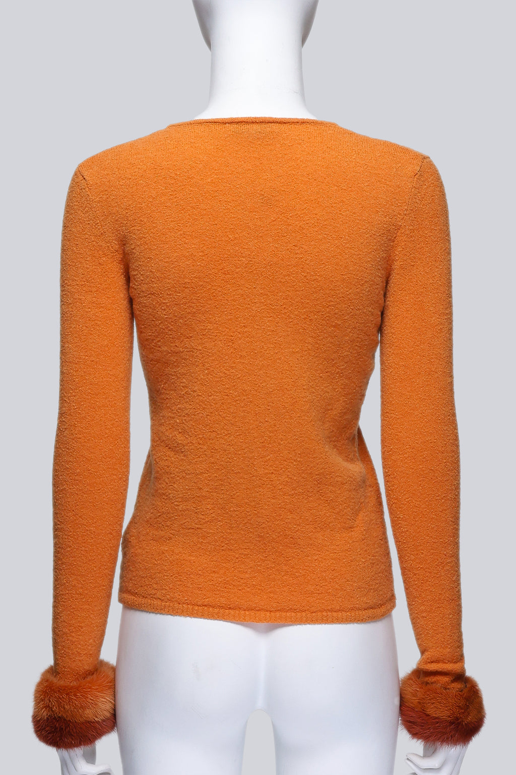 BLUMARINE - AN ORANGE TANK TOP AND CARDIGAN SET