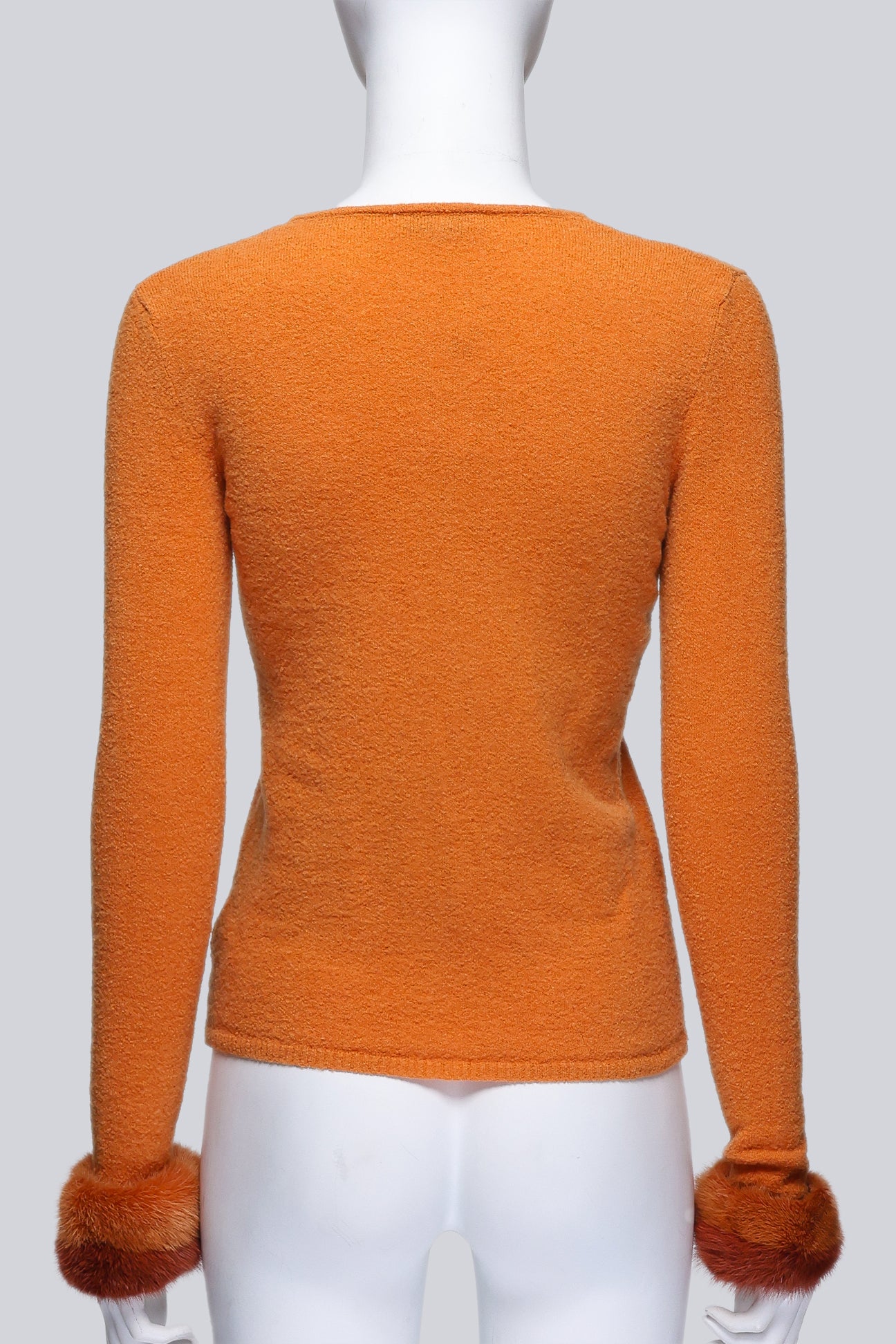 BLUMARINE - AN ORANGE TANK TOP AND CARDIGAN SET