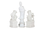 A GROUP OF THREE BLANC DE CHINE PORCELAIN FIGURES