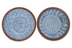 TWO LARGE BLUE AND WHITE 'SWEET PEA' BOWLS
