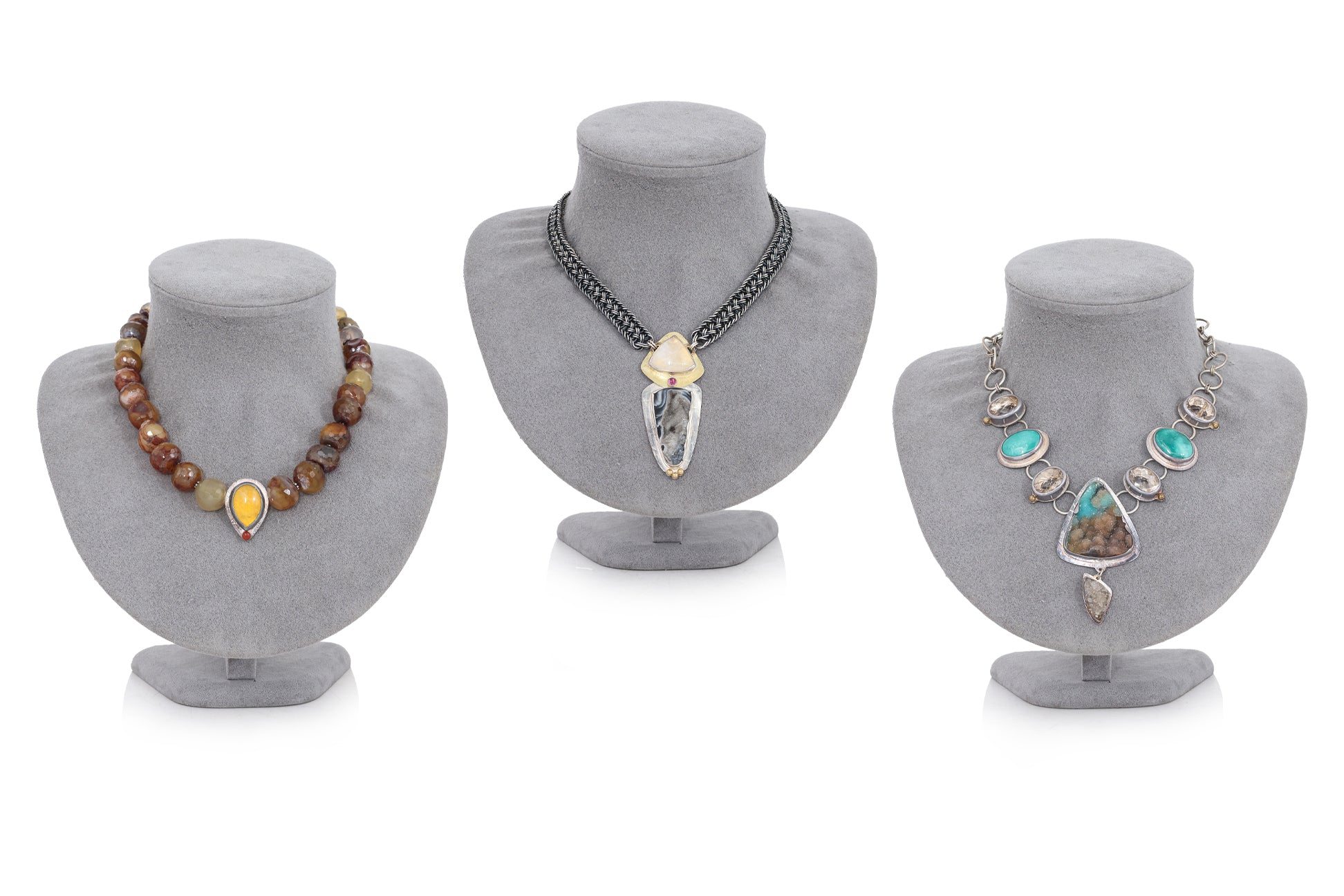 DP - THREE NECKLACES WITH SEMI-PRECIOUS STONES