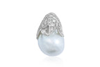 A BAROQUE CULTURED PEARL AND DIAMOND PENDANT BY OKINA JUN