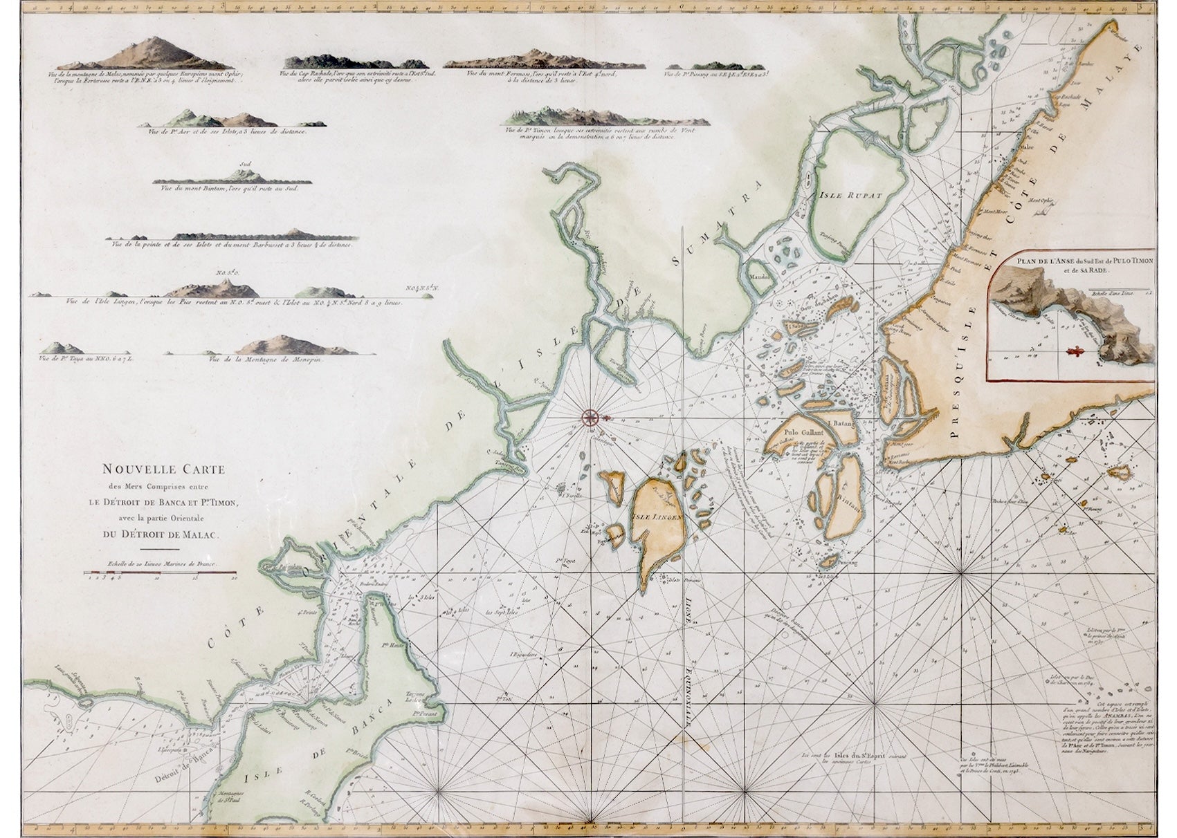 A LATE 18TH CENTURY FRENCH MAP OF THE STRAITS OF MALACCA