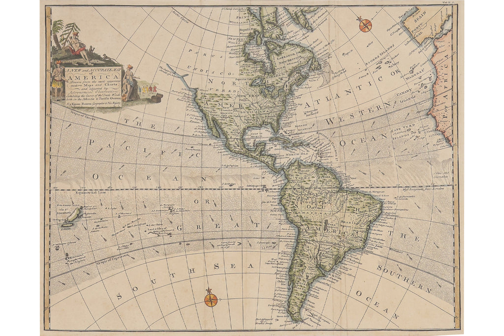 A NEW AND ACCURATE MAP OF AMERICA... EMANUEL BOWEN, 1744-1764