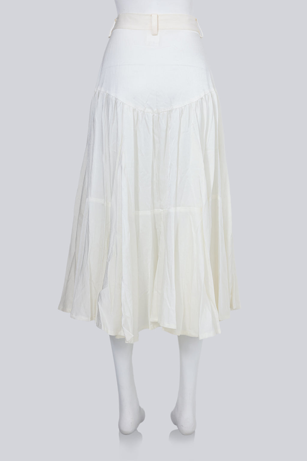 Y'S - A SHEER WHITE COASTAL LAYERED SKIRT