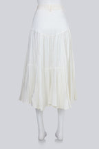 Y'S - A SHEER WHITE COASTAL LAYERED SKIRT