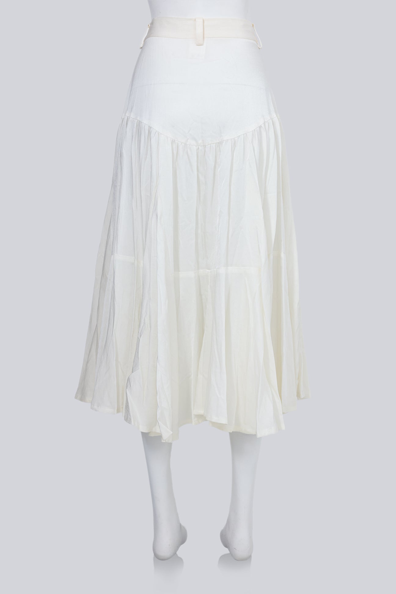 Y'S - A SHEER WHITE COASTAL LAYERED SKIRT