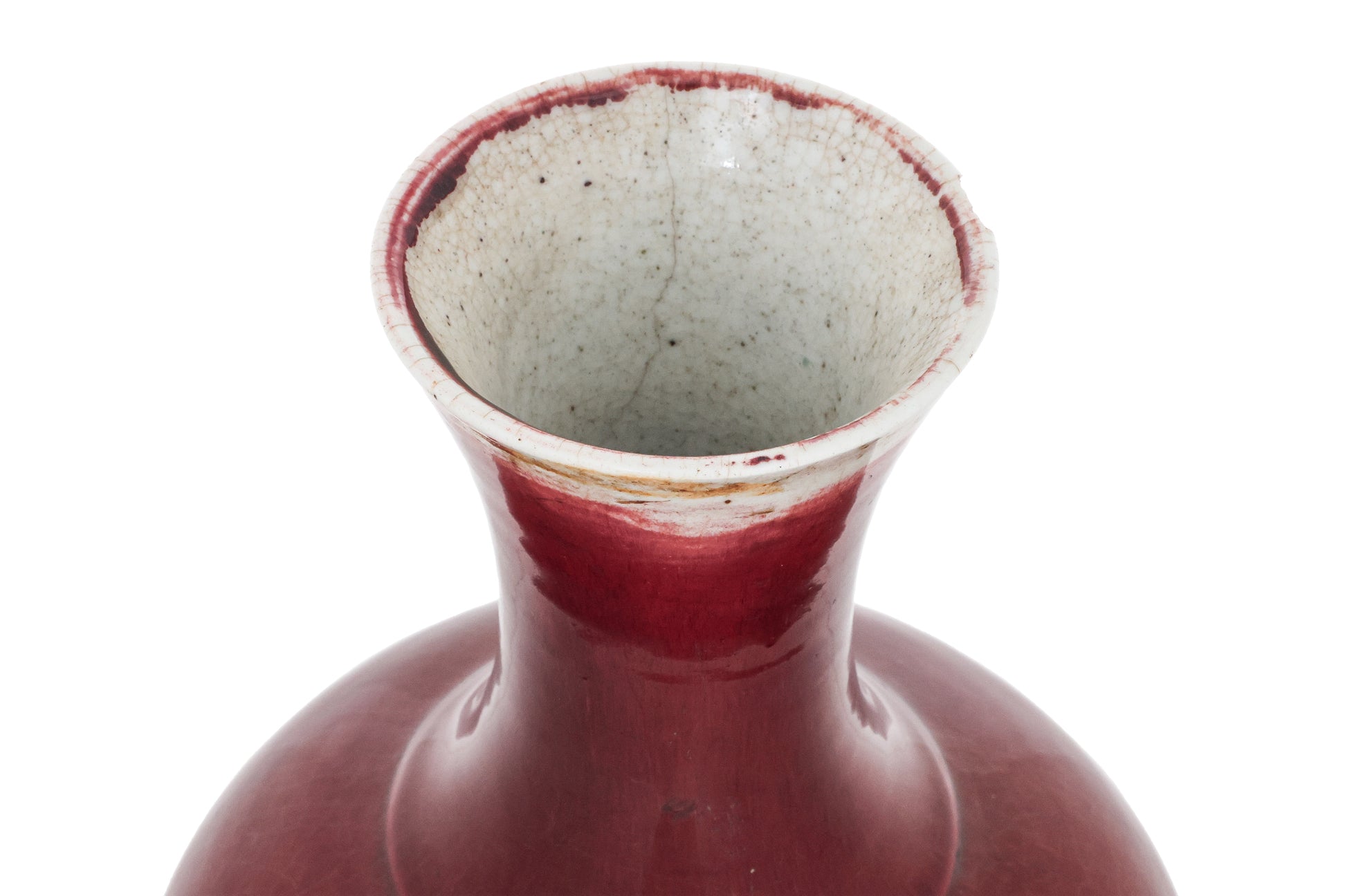 A SANG DE BOEUF GLAZED PORCELAIN VASE