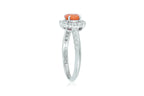 A SPESSARTITE GARNET AND DIAMOND RING BY SEIKO