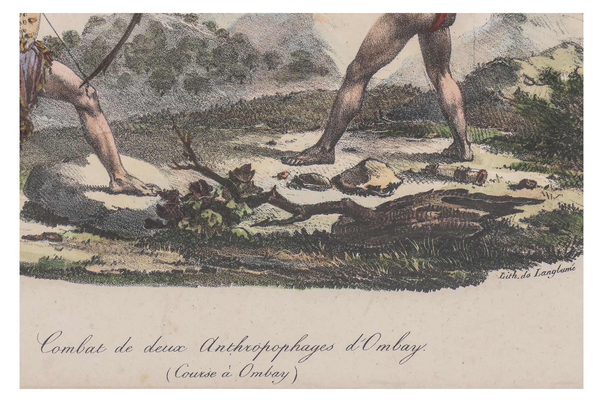 THREE HAND-COLOURED ETHNOGRAPHIC ENGRAVINGS, J ARAGO, 1842