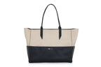 MÉTIER LONDON - A LINEN AND LEATHER 'INCOGNITO' TOTE BAG