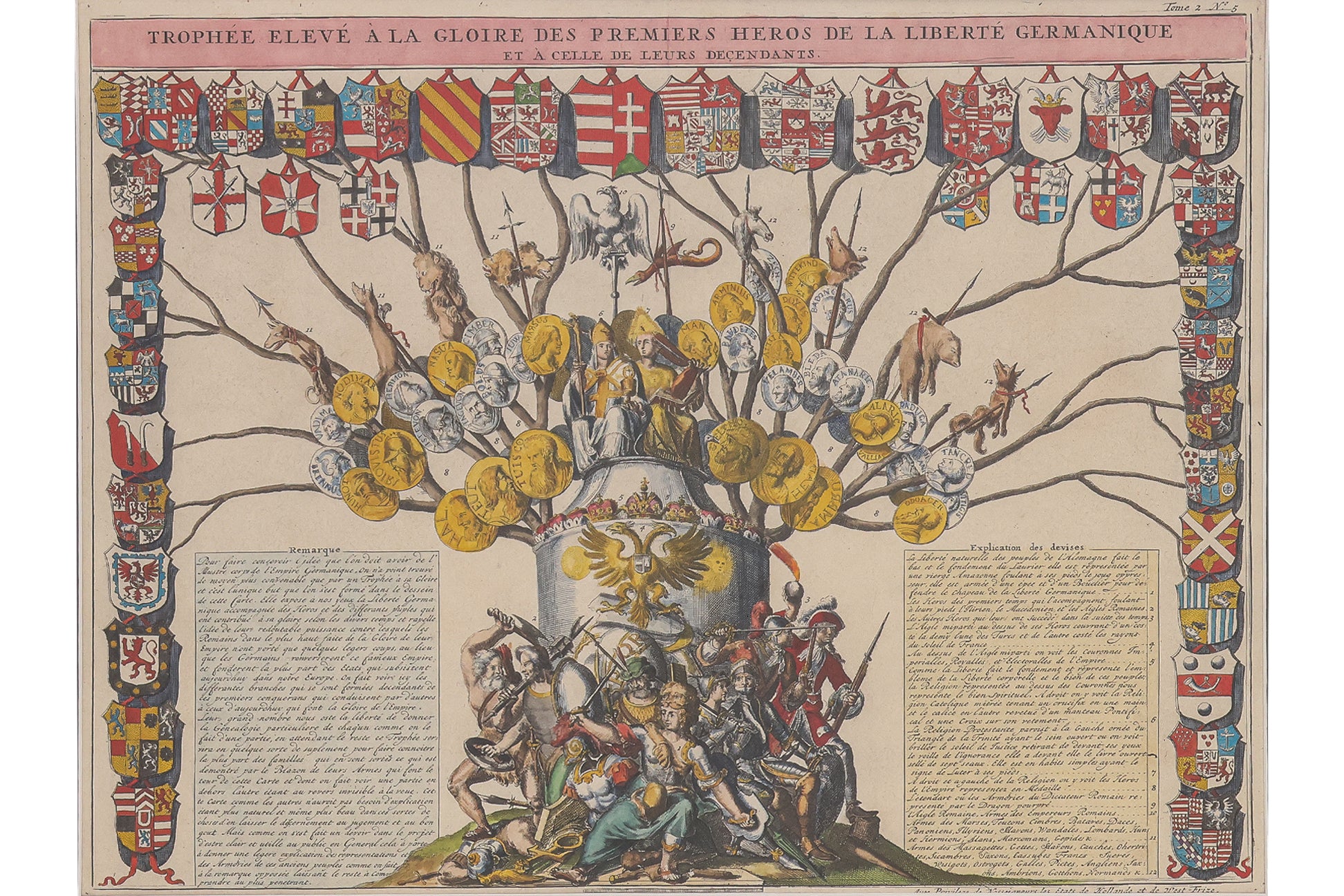 TROPHEE ELEVE A LA GLOIRE DES PREMIERS HEROS... HENRI ABRAHAM CHATELAIN, 1705-1720