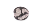 A DIAMOND AND BLACK DIAMOND STYLISED 'SKULL' RING