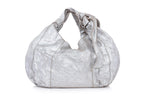 PAUL & JOE – A METALLIC SILVER KNOT-HANDLE HOBO BAG