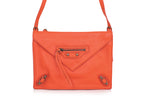 BALENCIAGA - AN ORANGE 'PAPIER' ENVELOPE CLUTCH