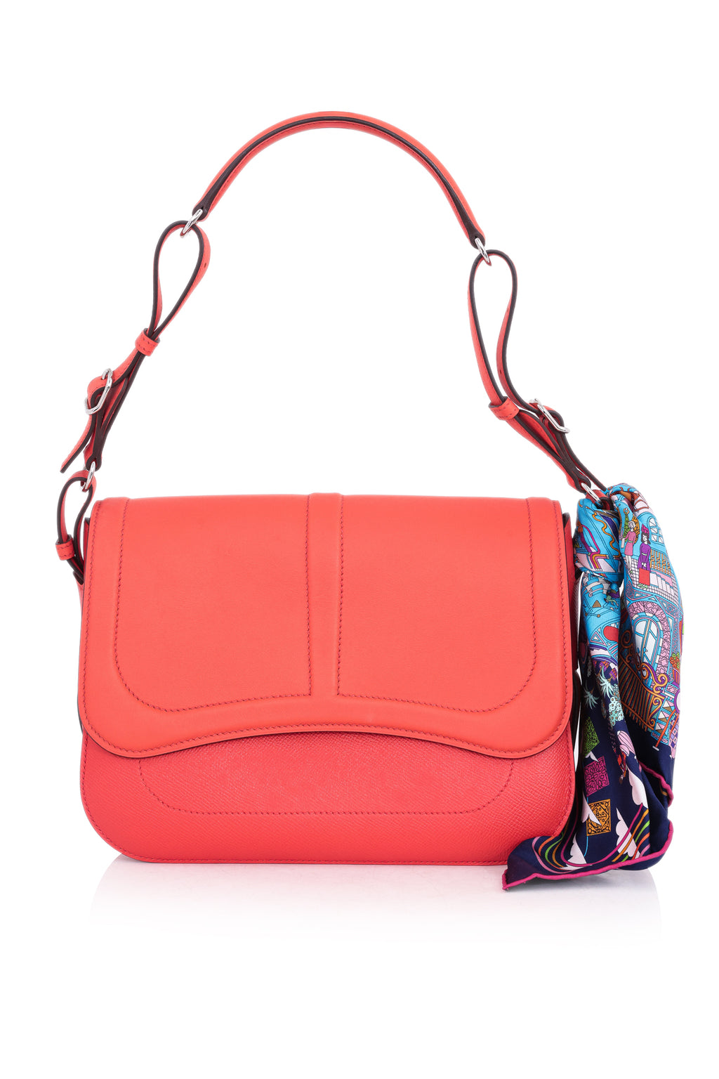 HERMÈS – AN ORANGE POPPY ‘HARNAIS’ BAG