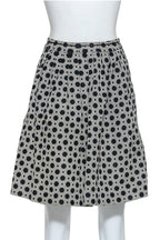MIU MIU - A BLACK AND WHITE GEOMETRIC PRINT MINI SKIRT