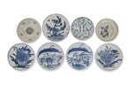 A GROUP OF EIGHT SMALL BLUE AND WHITE DISHES