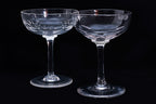 A GROUP OF SEVEN ASSORTED CUT GLASS CHAMPAGNE COUPES
