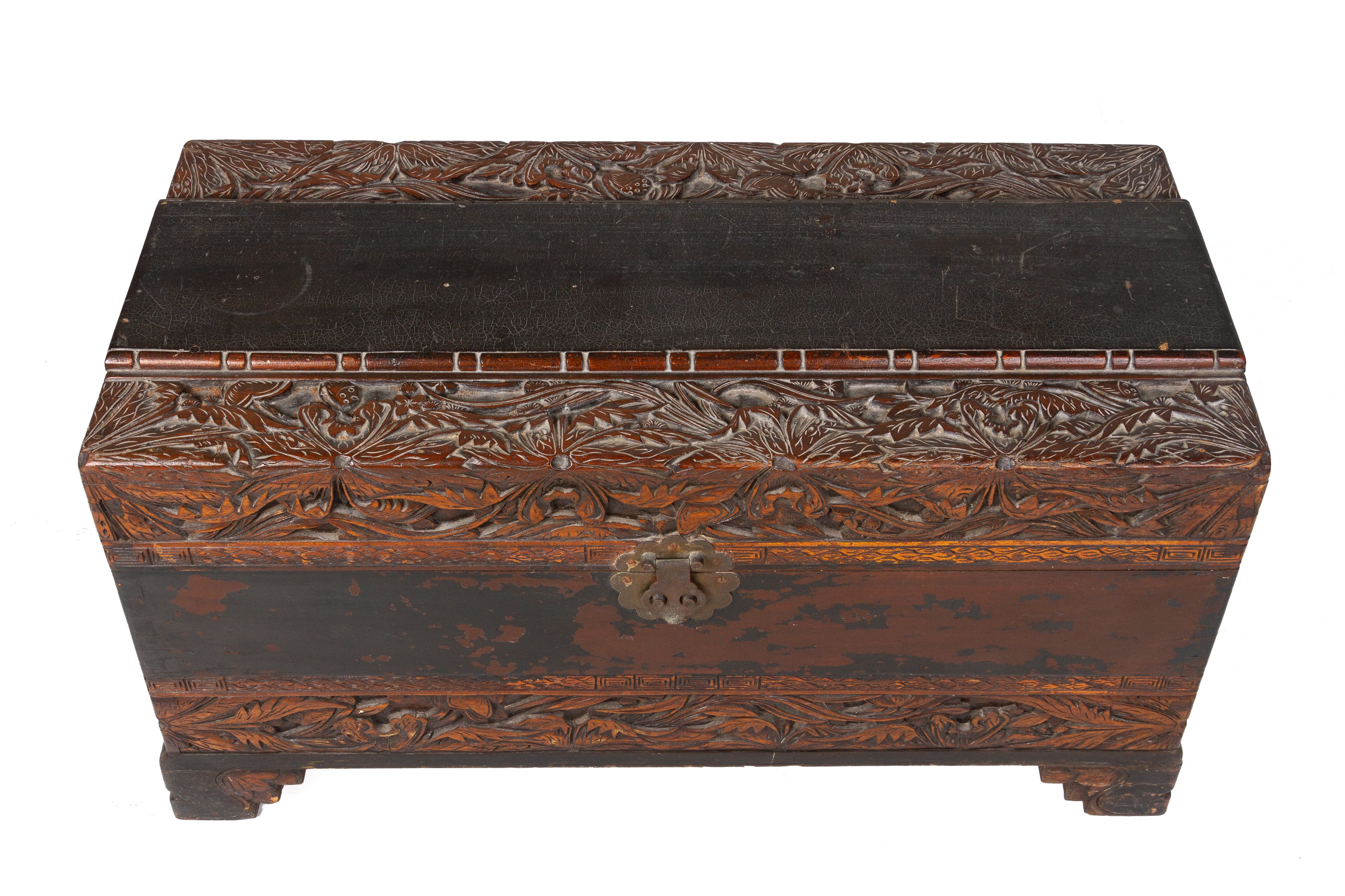 A CARVED CAMPHOR WOOD CHEST