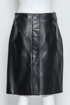 PROENZA SCHOULER - A BLACK LEATHER PENCIL SKIRT