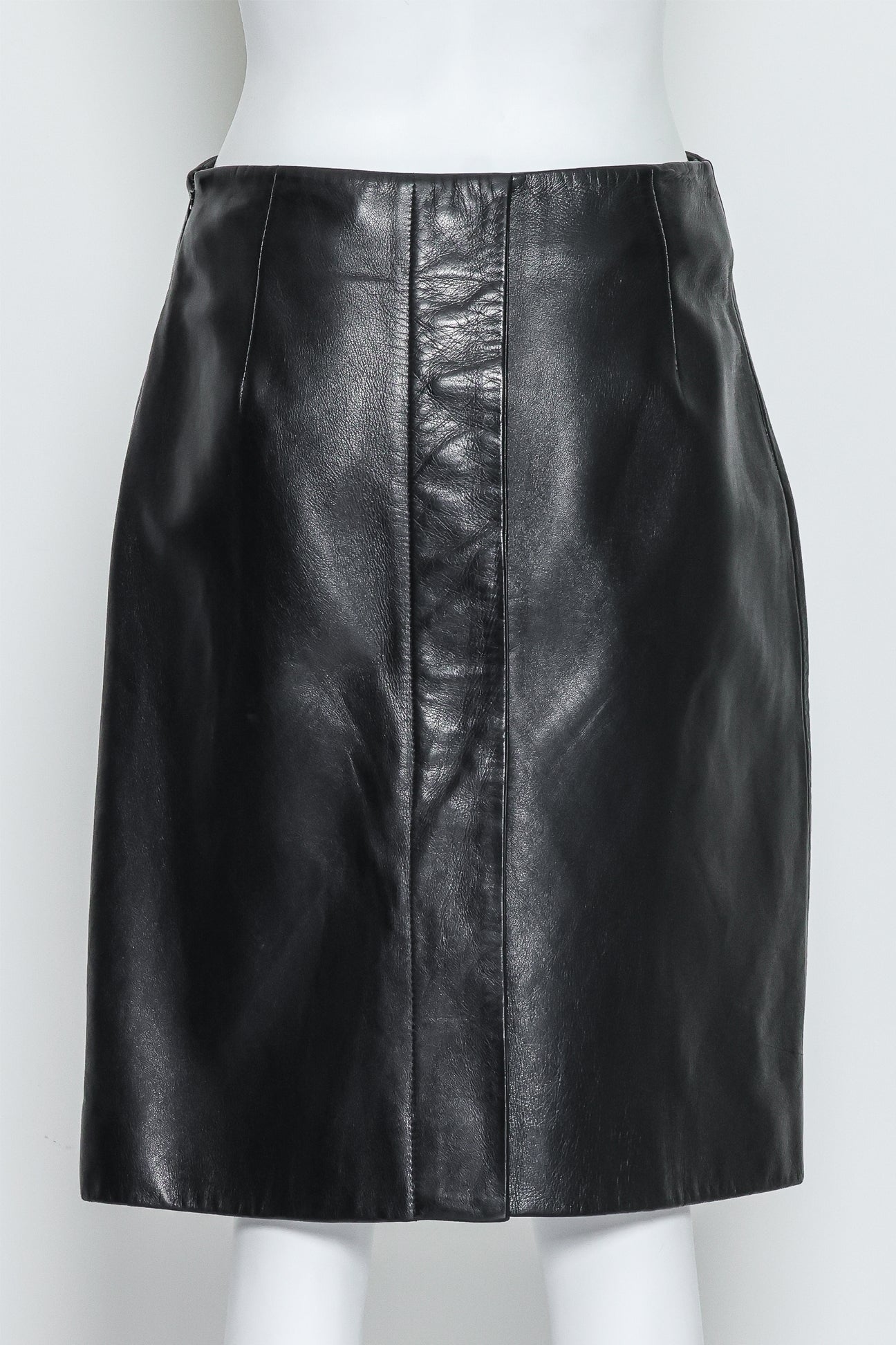 PROENZA SCHOULER - A BLACK LEATHER PENCIL SKIRT