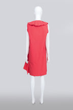 LANVIN - A CORAL RUFFLED SHIFT DRESS