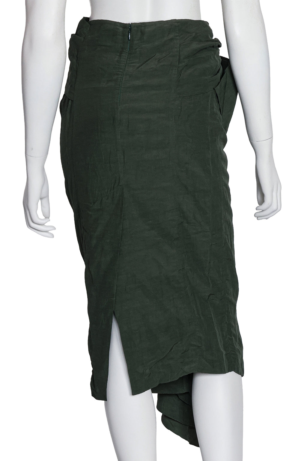 MARNI - A GREEN VISCOSE AND LINEN SKIRT