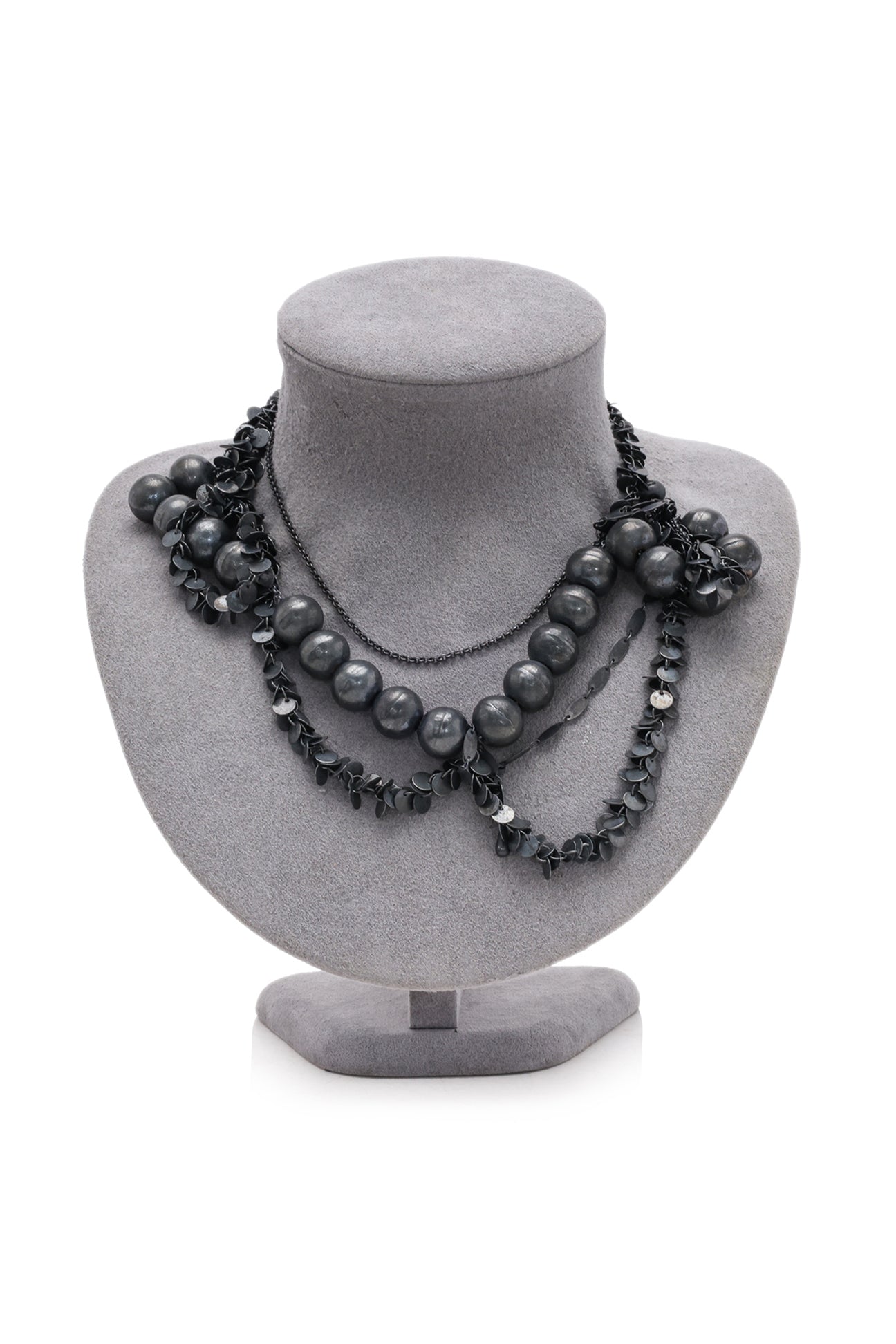 PEACHOO + KREJBERG - A GUNMETAL STATEMENT NECKLACE
