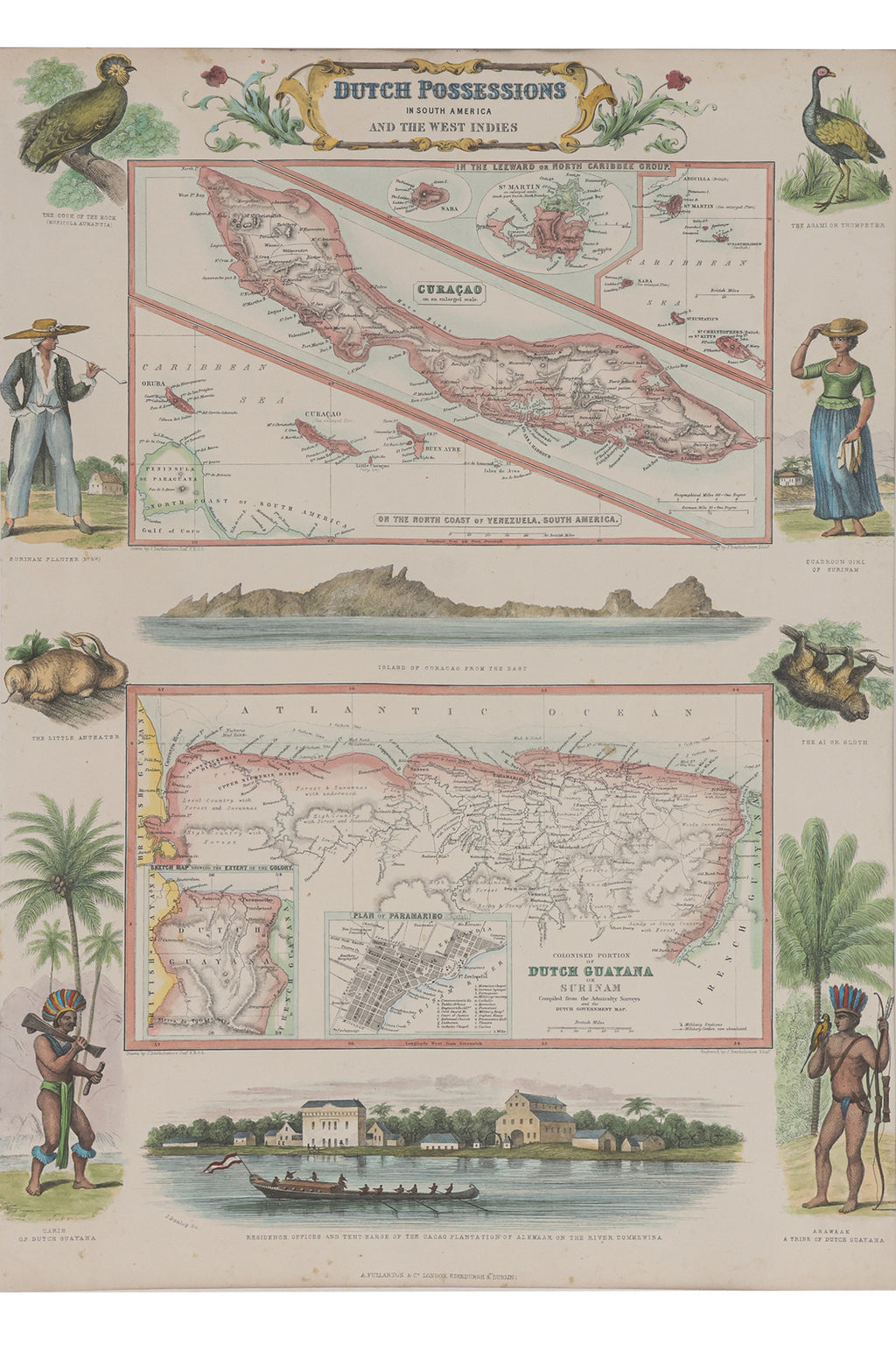 TWO LITHOGRAPHS OF DUTCH POSSESSIONS AND PORTUGUESE ISLANDS, FULLARTON & CO, C. 1860-69