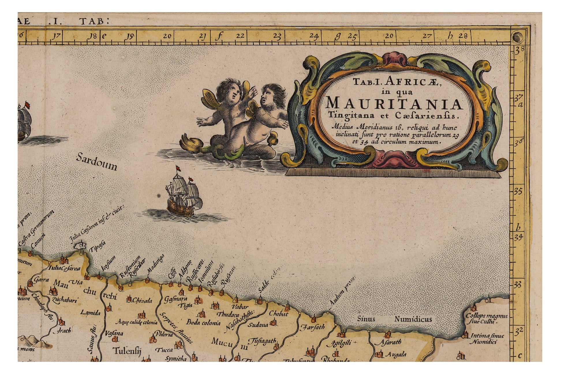 TAB. I. AFRICAE, IN QUA MAURITANIA TINGITANA ET CAESARIENSIS... GERARD MERCATOR, 1695