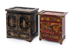 TWO CHINESE LACQUER JEWELLERY BOXES