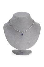 A BLUE SAPPHIRE AND DIAMOND NECKLACE