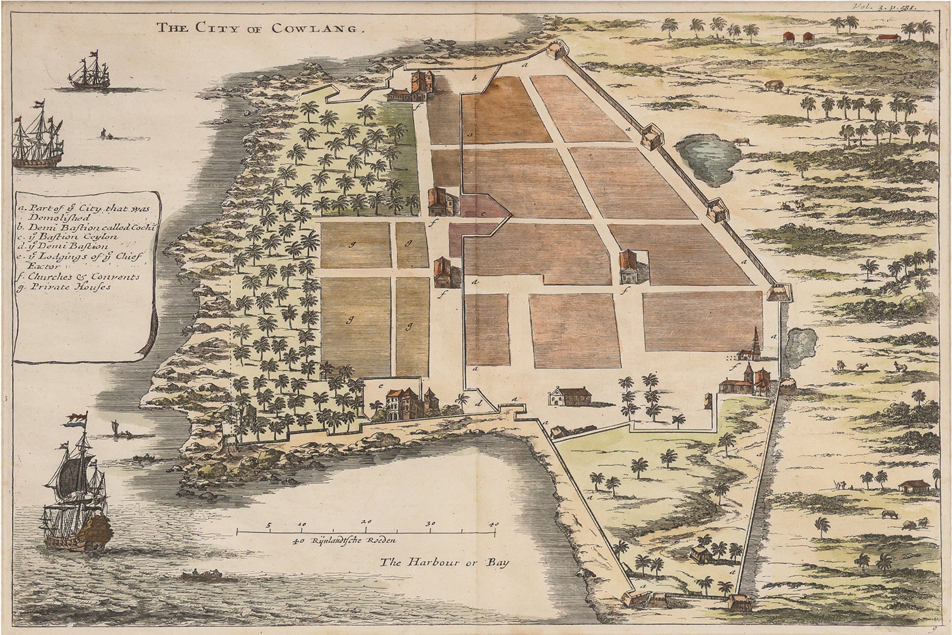 A GROUP OF FOUR ENGRAVINGS OF INDIAN TOWNS AND FORTS, JOHAN NIEUHOFF, 1732