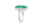 A JADEITE AND DIAMOND RING