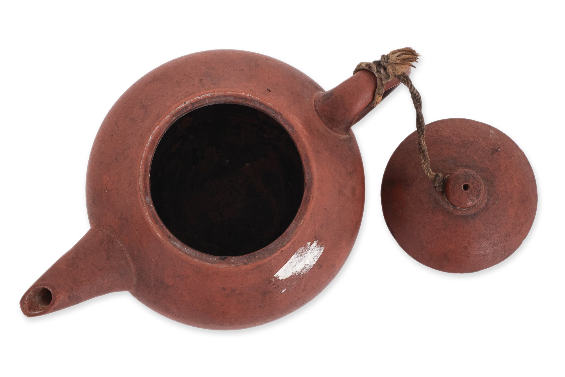 A YIXING POTTERY TEAPOT AND COVER