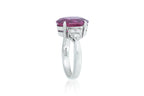 A RUBELLITE TOURMALINE AND DIAMOND RING